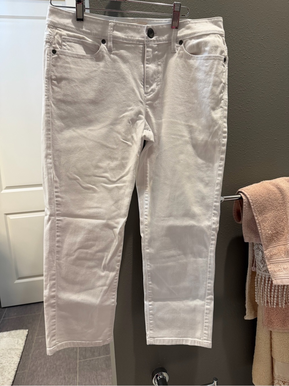 J. Jill White Cropped Stretch Denim Jeans